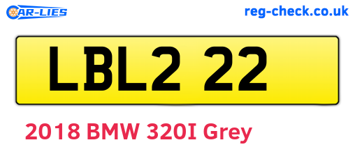 LBL222 are the vehicle registration plates.