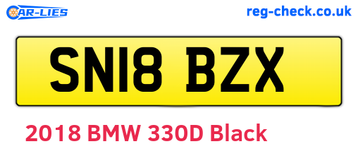 SN18BZX are the vehicle registration plates.