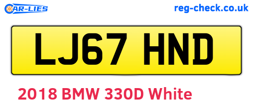 LJ67HND are the vehicle registration plates.