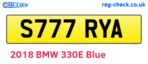 S777RYA are the vehicle registration plates.