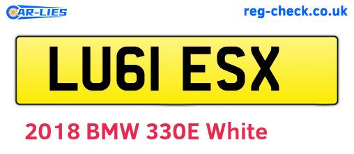 LU61ESX are the vehicle registration plates.