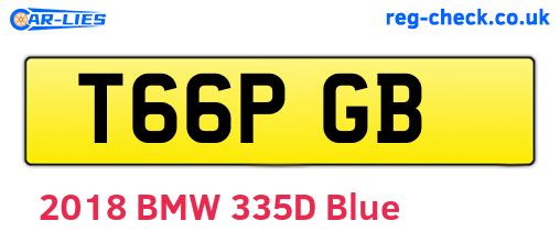 T66PGB are the vehicle registration plates.