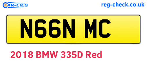 N66NMC are the vehicle registration plates.