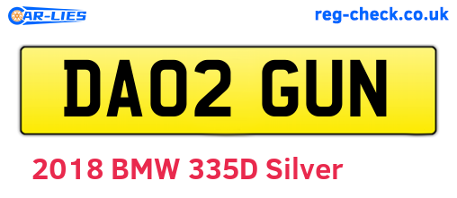 DA02GUN are the vehicle registration plates.