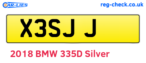 X3SJJ are the vehicle registration plates.