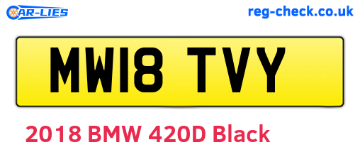 MW18TVY are the vehicle registration plates.