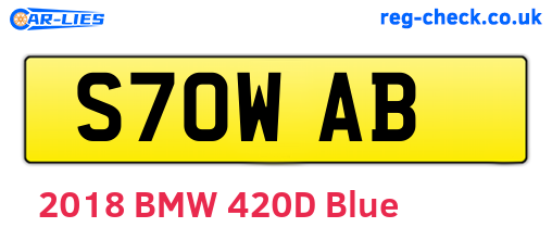 S70WAB are the vehicle registration plates.