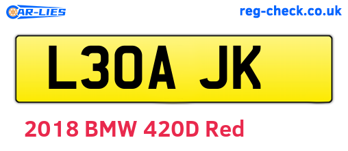 L30AJK are the vehicle registration plates.