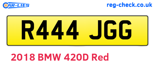 R444JGG are the vehicle registration plates.