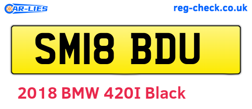 SM18BDU are the vehicle registration plates.