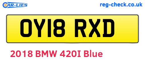 OY18RXD are the vehicle registration plates.