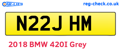 N22JHM are the vehicle registration plates.