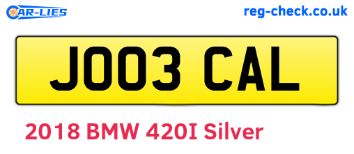 JO03CAL are the vehicle registration plates.