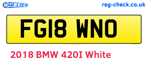 FG18WNO are the vehicle registration plates.