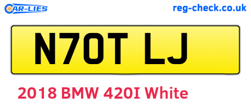 N70TLJ are the vehicle registration plates.