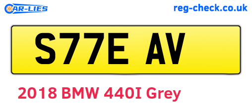 S77EAV are the vehicle registration plates.