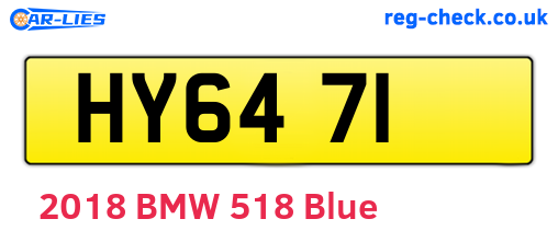 HY6471 are the vehicle registration plates.