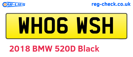 WH06WSH are the vehicle registration plates.