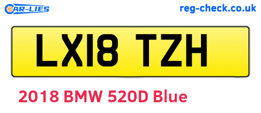 LX18TZH are the vehicle registration plates.