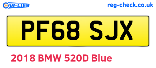 PF68SJX are the vehicle registration plates.