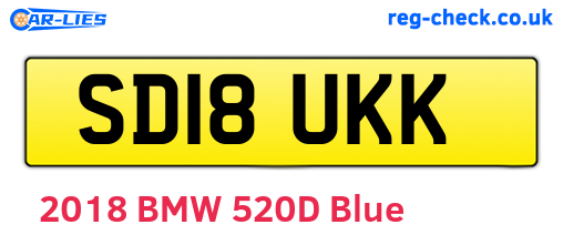 SD18UKK are the vehicle registration plates.