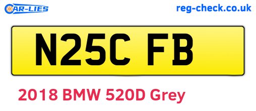 N25CFB are the vehicle registration plates.