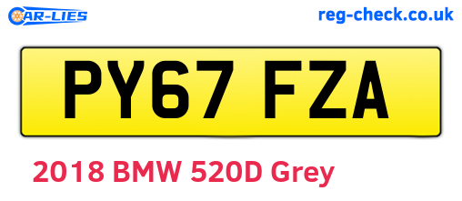 PY67FZA are the vehicle registration plates.