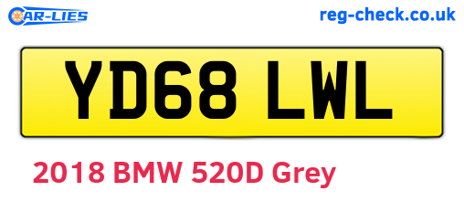 YD68LWL are the vehicle registration plates.