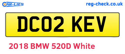 DC02KEV are the vehicle registration plates.