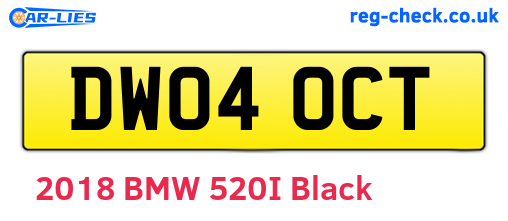 DW04OCT are the vehicle registration plates.