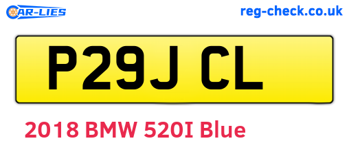 P29JCL are the vehicle registration plates.