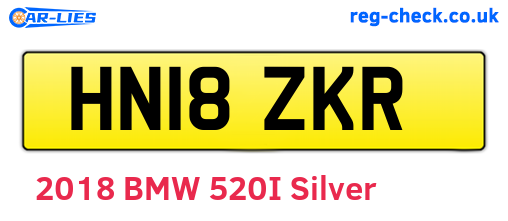 HN18ZKR are the vehicle registration plates.