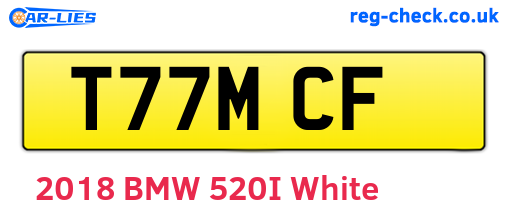 T77MCF are the vehicle registration plates.