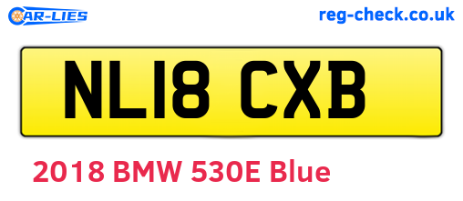 NL18CXB are the vehicle registration plates.