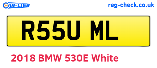 R55UML are the vehicle registration plates.