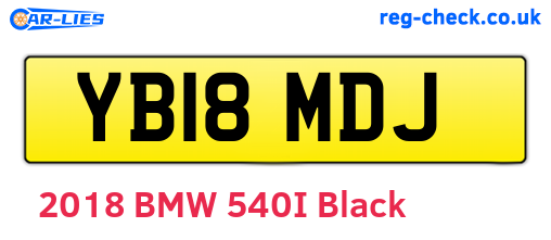 YB18MDJ are the vehicle registration plates.
