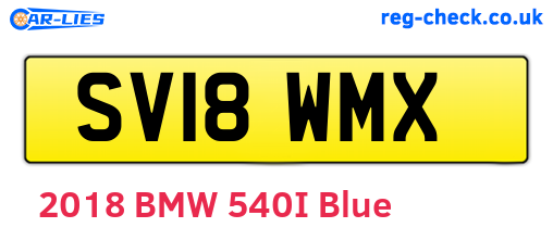 SV18WMX are the vehicle registration plates.