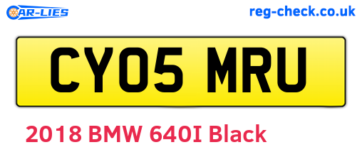 CY05MRU are the vehicle registration plates.