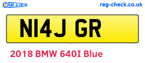 N14JGR are the vehicle registration plates.