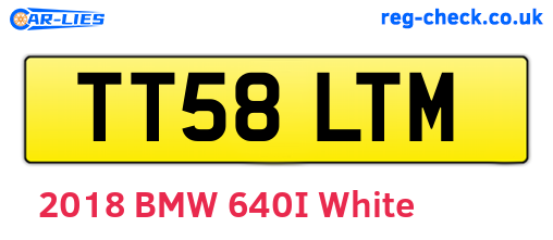 TT58LTM are the vehicle registration plates.