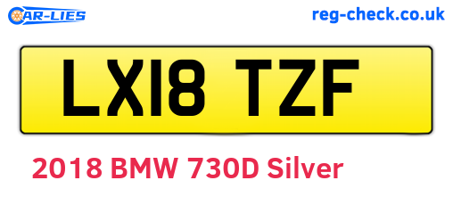 LX18TZF are the vehicle registration plates.