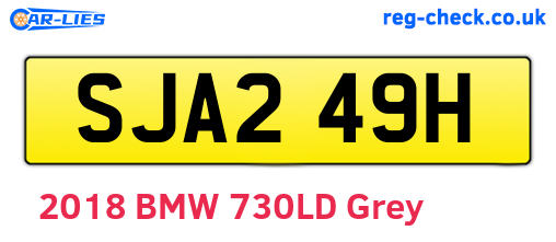 SJA249H are the vehicle registration plates.