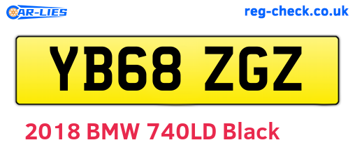 YB68ZGZ are the vehicle registration plates.