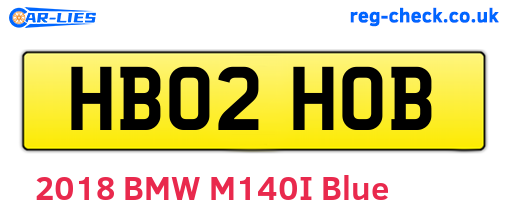 HB02HOB are the vehicle registration plates.