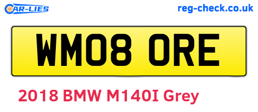WM08ORE are the vehicle registration plates.