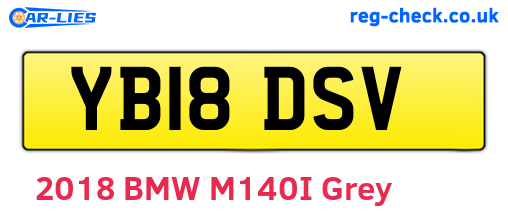 YB18DSV are the vehicle registration plates.