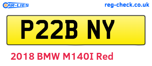 P22BNY are the vehicle registration plates.