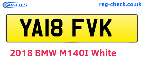 YA18FVK are the vehicle registration plates.