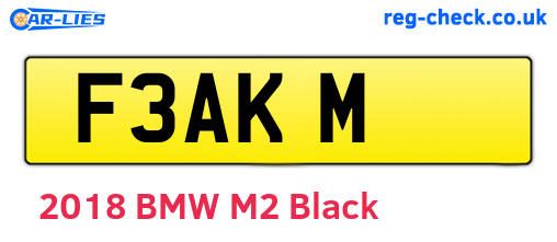 F3AKM are the vehicle registration plates.
