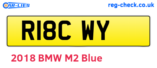 R18CWY are the vehicle registration plates.